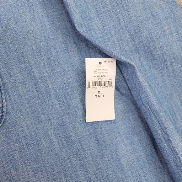 Gap Chambray Shirt Men Size XL Tall Long Sleeve Button Up Classic Cowboy Western - Picture 4 of 9